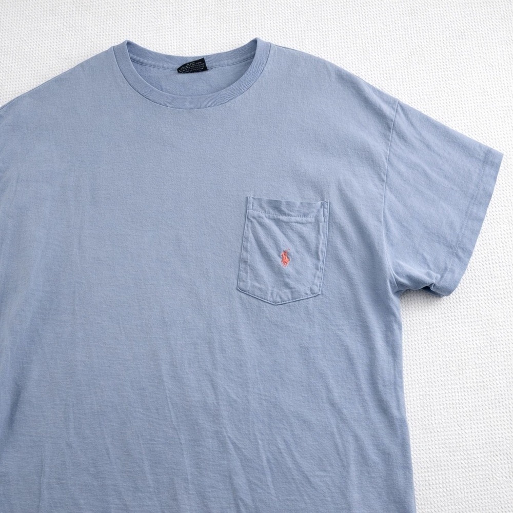 Polo Ralph Lauren Men's Blue Pocket T Shirt Logo Short Sleeve Cotton Tee - Picture 5 of 8
